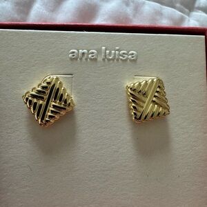 Ana Luisa Gold Woven style stud Earrings